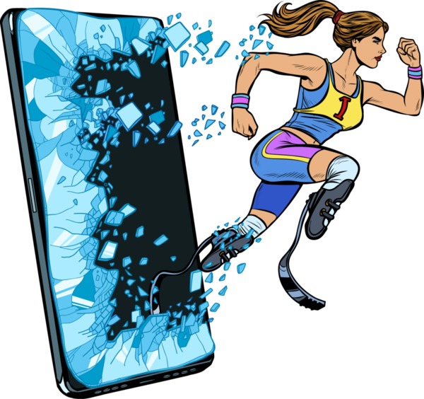 illustration of a female athlete training